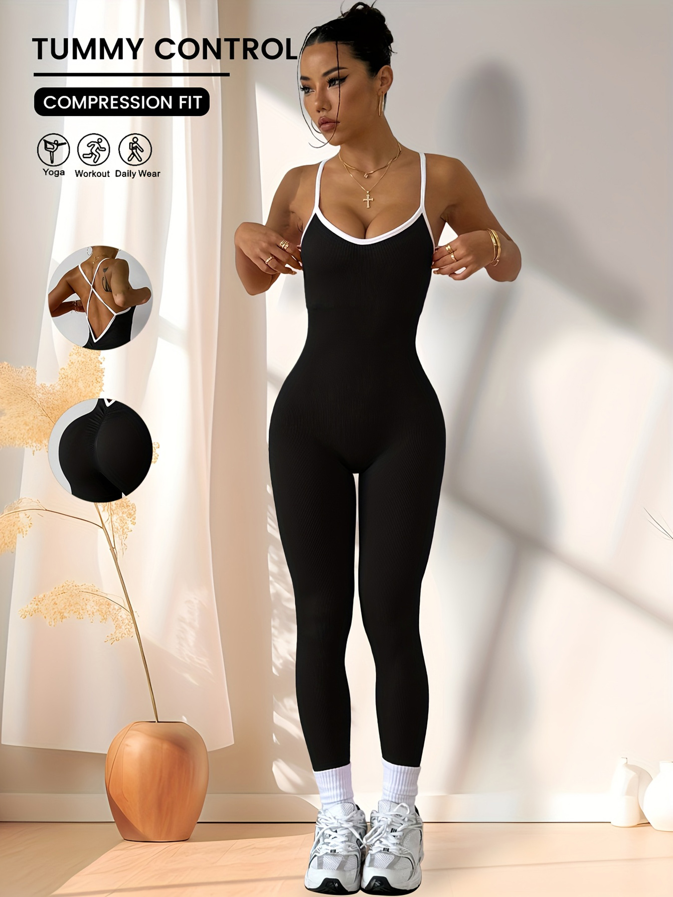 Pilates Yoga Set - CZGUKE Girls Pink Sports Jumpsuit Running