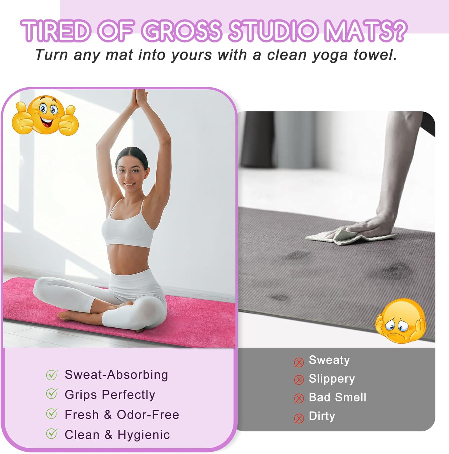 Yoga Mat Towel, Extra Thick 60 - Pilates Yoga Fitness review and price