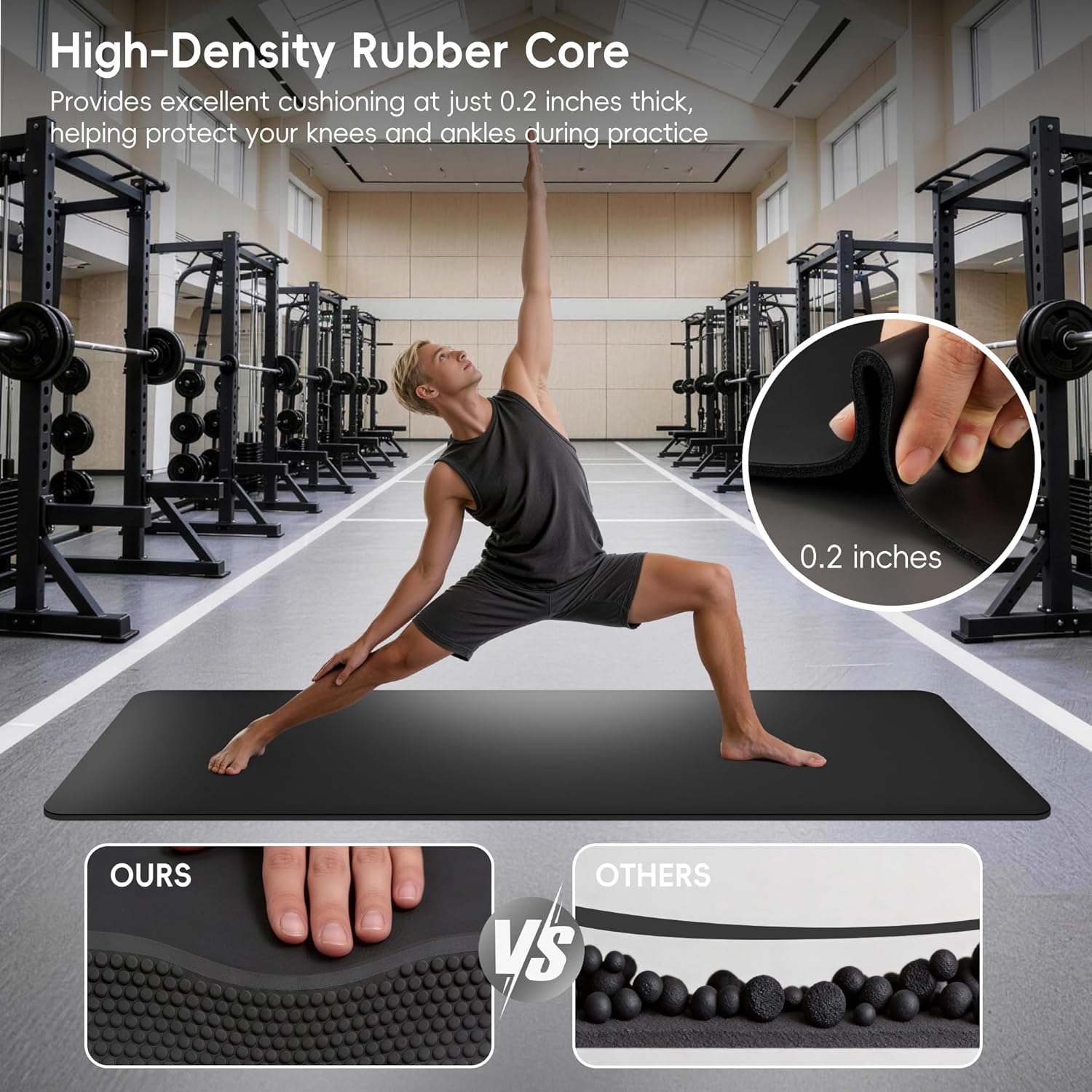 Non Slip Yoga Mat 5mm Thick, P - Pilates Yoga Hiit review and price