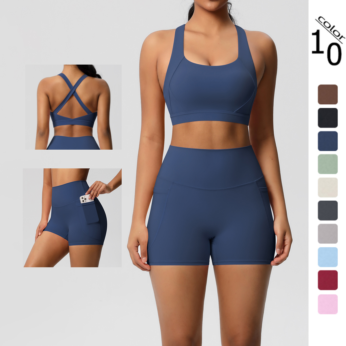 2PCS Sportswear With Pocketed  - Pilates Yoga Set review and price